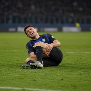 Football player with muscle injury